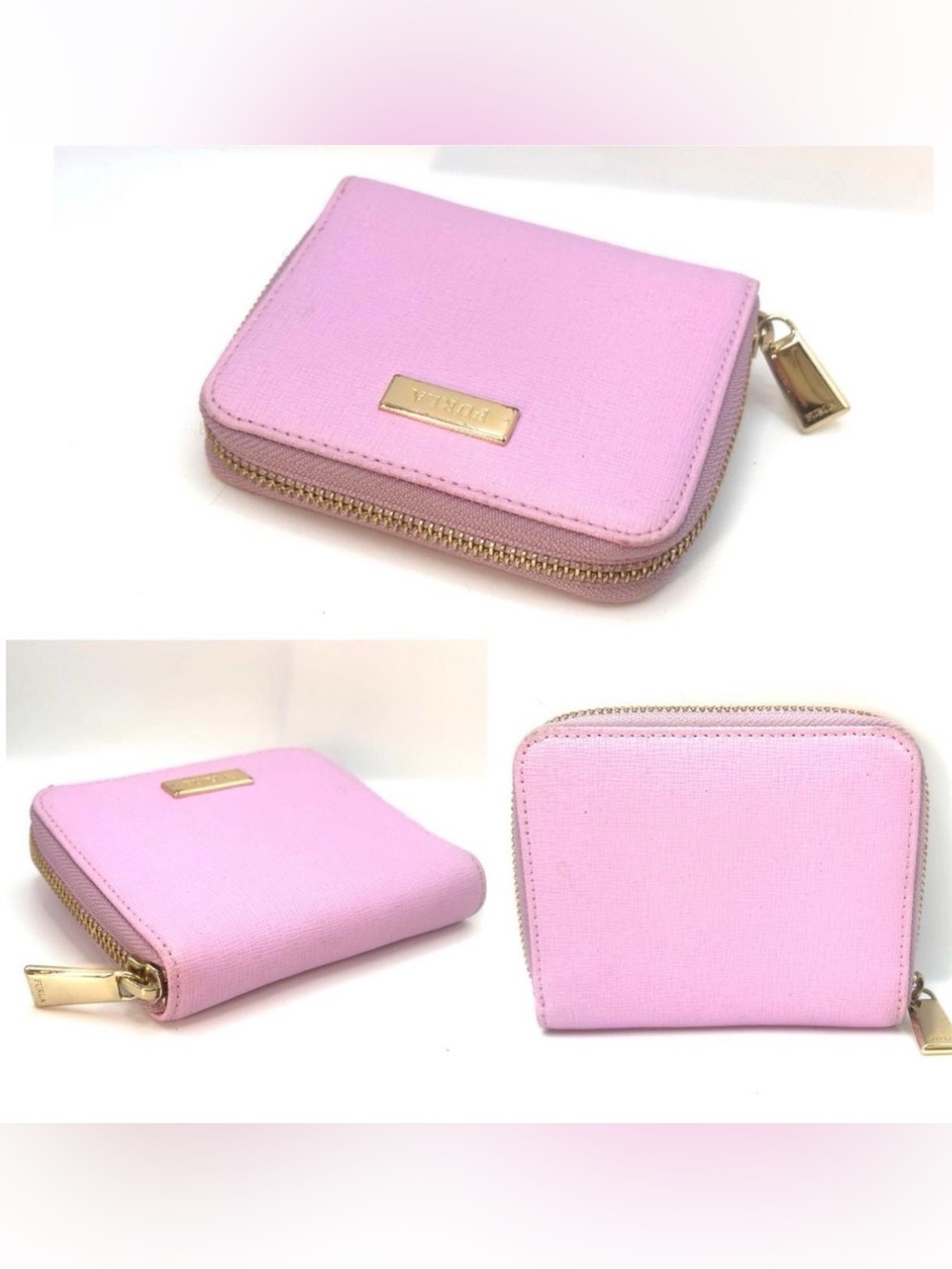 Authentic Furla Zip Around Compact Pink Saffiano Leather Wallet Good Condition. - Picture 3 of 8
